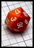 Dice : Dice - 20D - Chessex Half and Half Orange and Red with White Numerals - POD Aug 2015